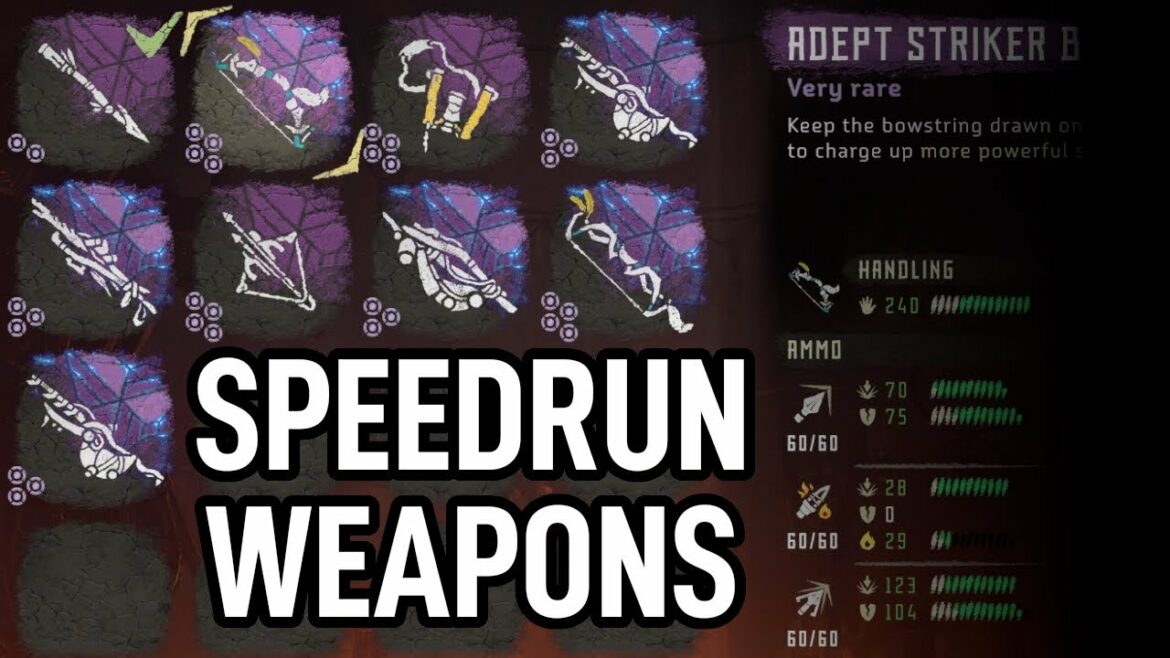 My Weapons for Horizon Zero Dawn Speedruns