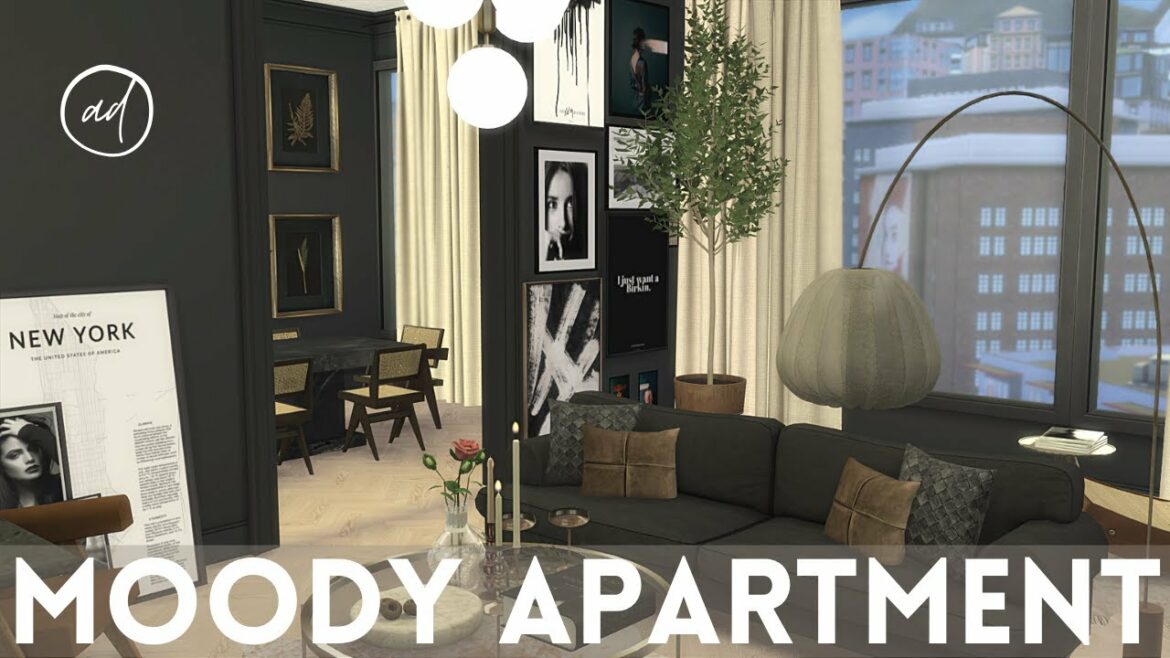MOODY & ELEGANT BLACK APARTMENT || Sims 4 || CC SPEED BUILD + CC List