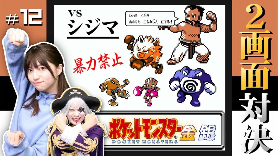 【ポケモン金銀 #12】ストレス発散でなおすけ砕かれる!?暴力禁止ですよ!シジマ 編【2画面対決】