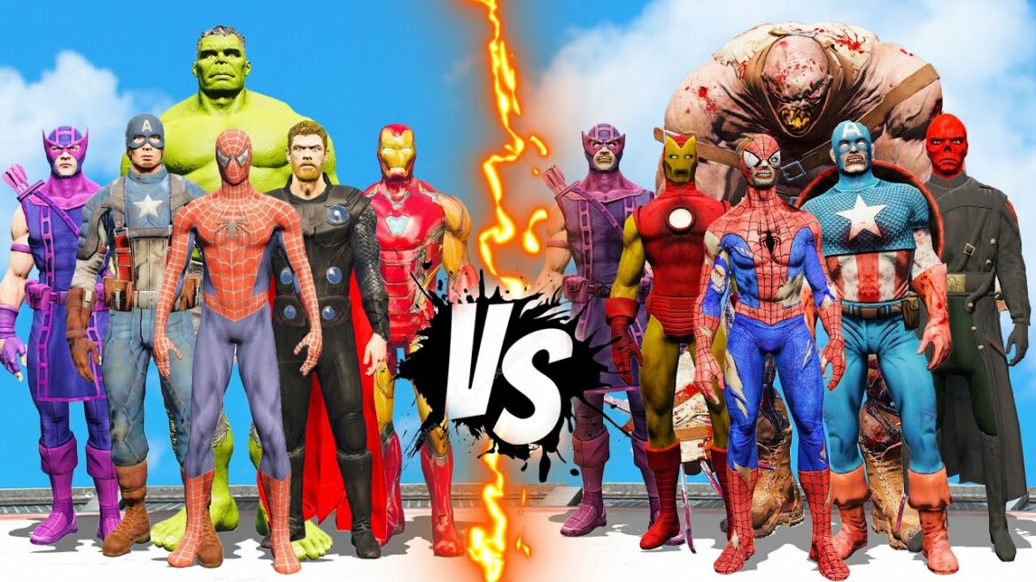 Super Epic Battle | Spiderman & Superheroes Marvel vs Zombie Superheroes & Red Skull – KjraGaming