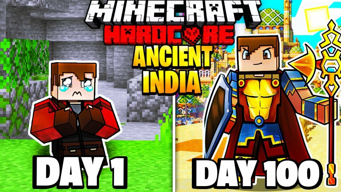I Survived 100 Days in ANCIENT INDIA in Hardcore Minecraft