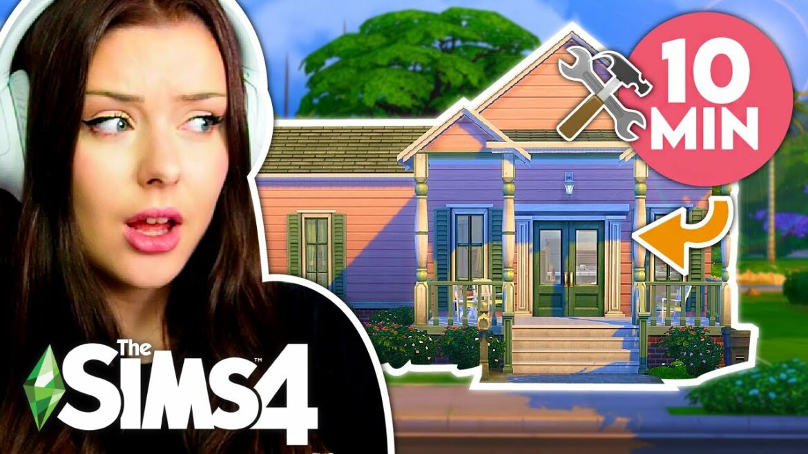 I Have 10 MINUTES to Reno this AWFUL EA Build?? // Sims 4 10 Minute Reno Build Challenge