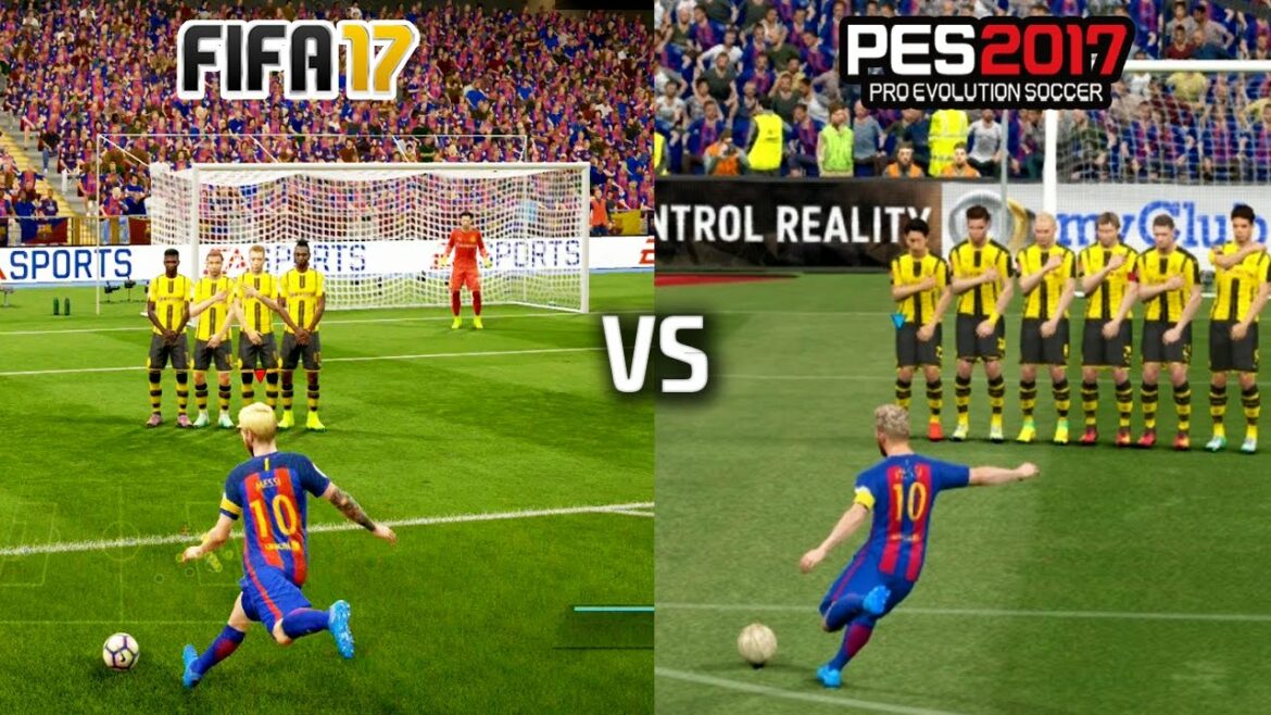 FIFA 17 vs PES 17 – FREE KICKS (featuring Messi, Ronaldo, Ibrahimovic, Calhanoglu)