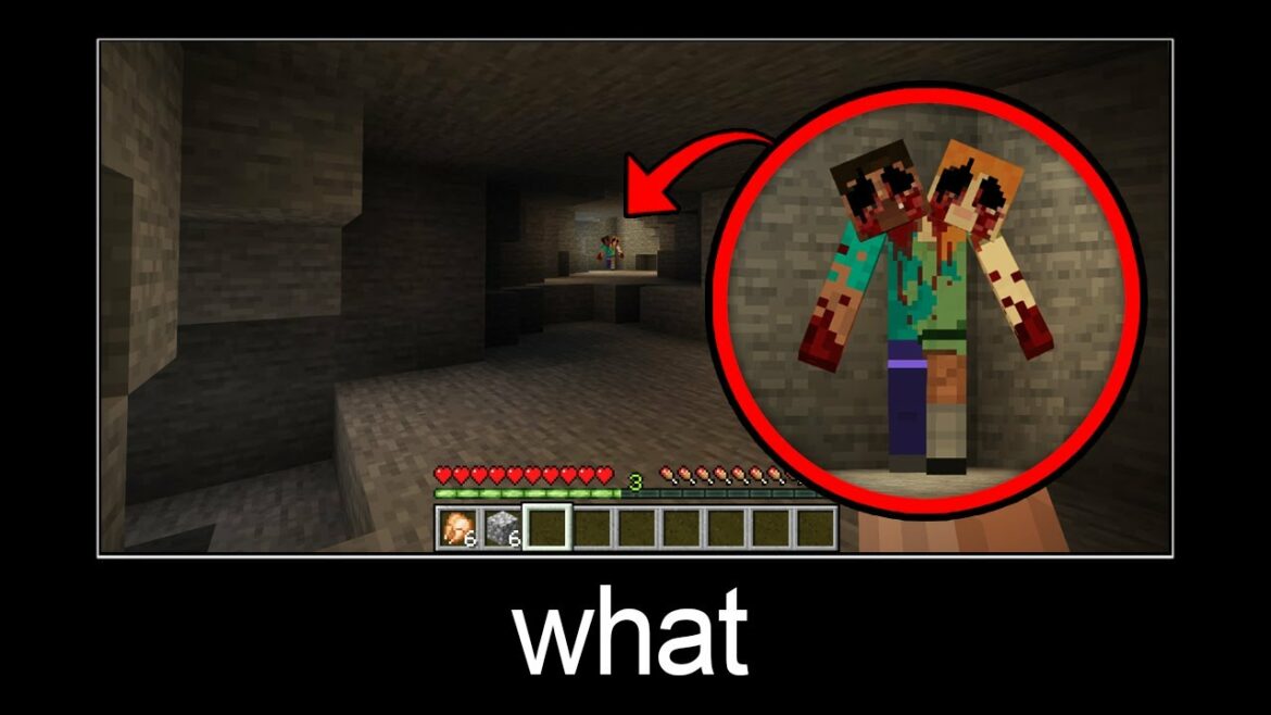 Minecraft wait what meme part 237 (scary two-headed Alex and Steve)