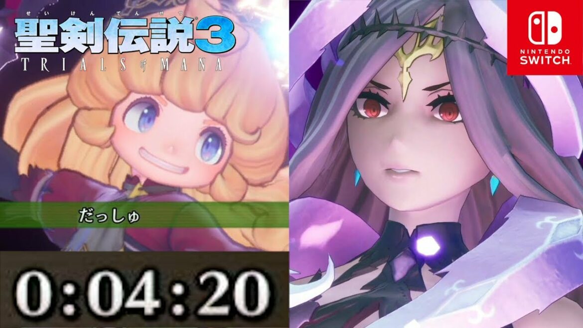 【聖剣伝説3リメイク】アニスTA 4.20秒 裏ボスタイムアタック「アンジェラ・シャルロット・ホークアイ」【聖剣3 トライアルズ オブ マナ】TRIALS of MANA
