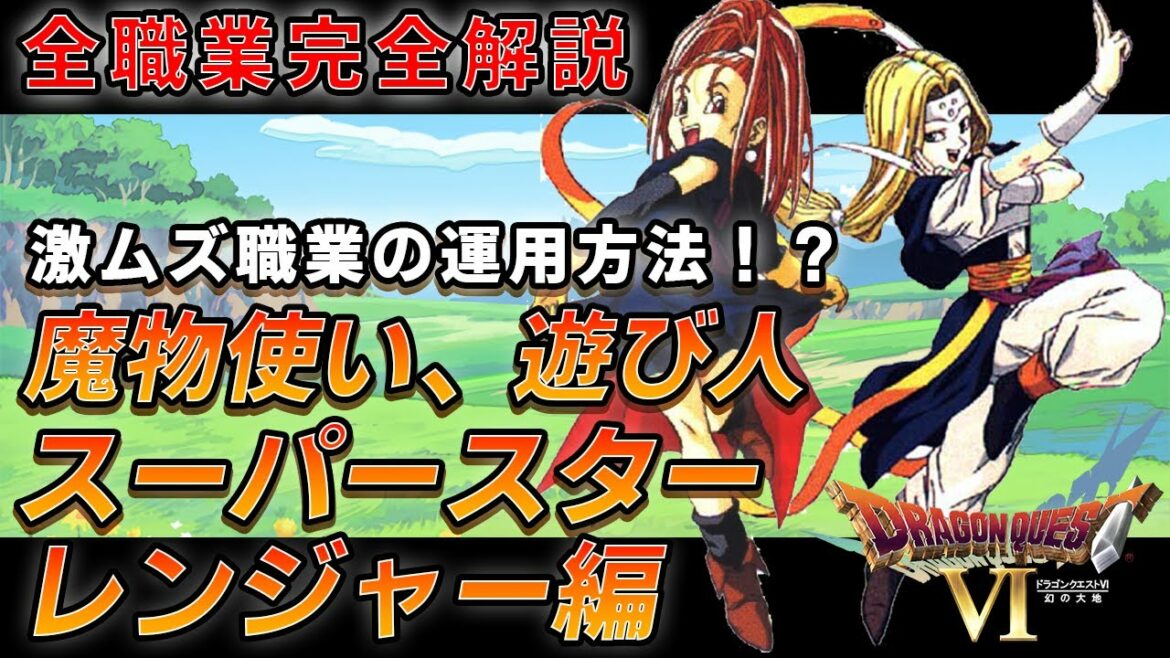 【ドラクエ6】超上級者向けの職業!?全職業解説Part3(まもの使い、あそびにん、スーパースター、レンジャー編)