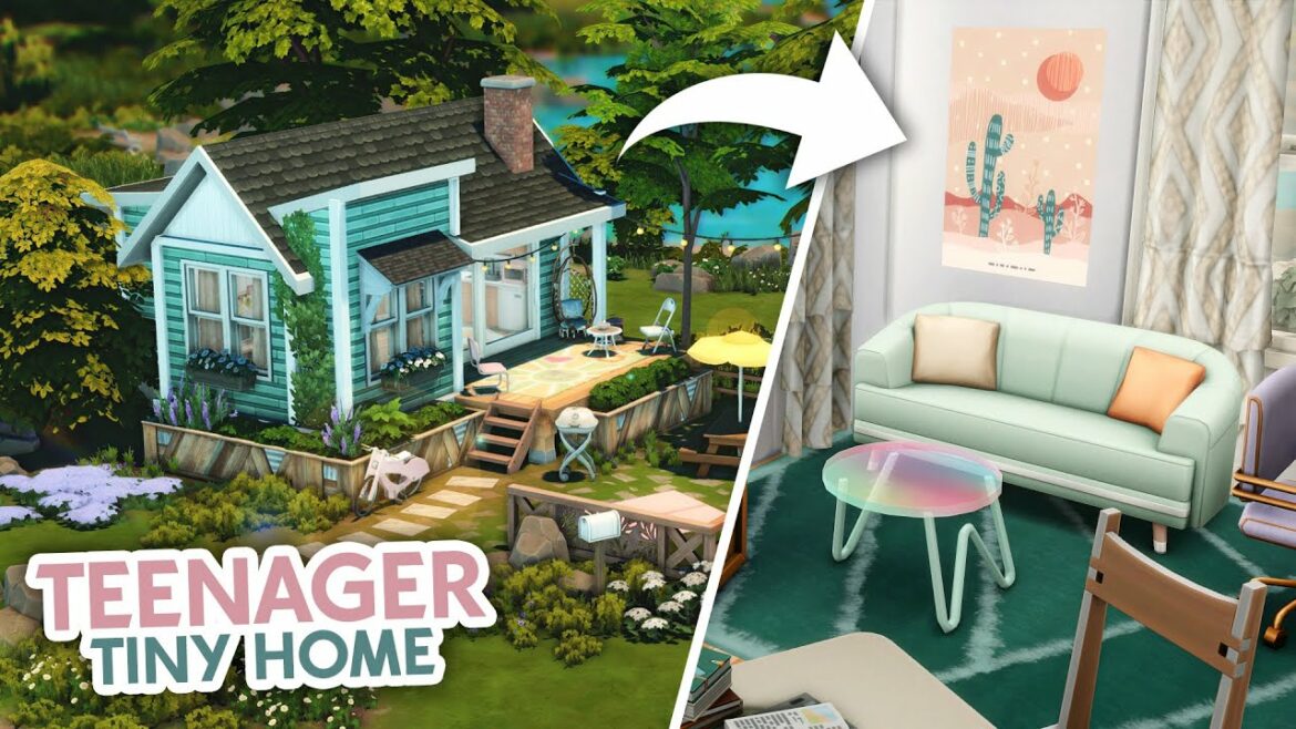 Teenager's Tiny Home // The Sims 4 Speed Build