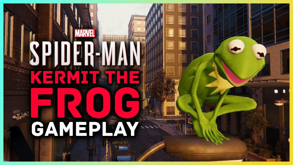 Kermit The Frog In Marvel's Spider-Man!? – Spider-Man Remastered Mod Gameplay