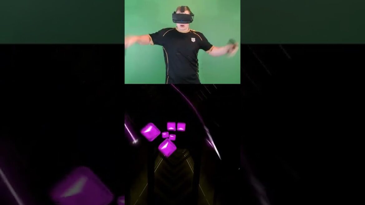 Playing Beat Saber but both Colors are the same #shorts