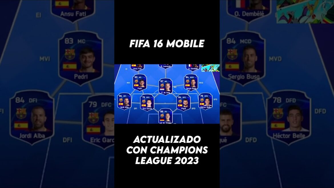 😍 NUEVO FIFA 16 Mobile ACTUALIZADO con CHAMPIONS LEAGUE 2023 #shorts