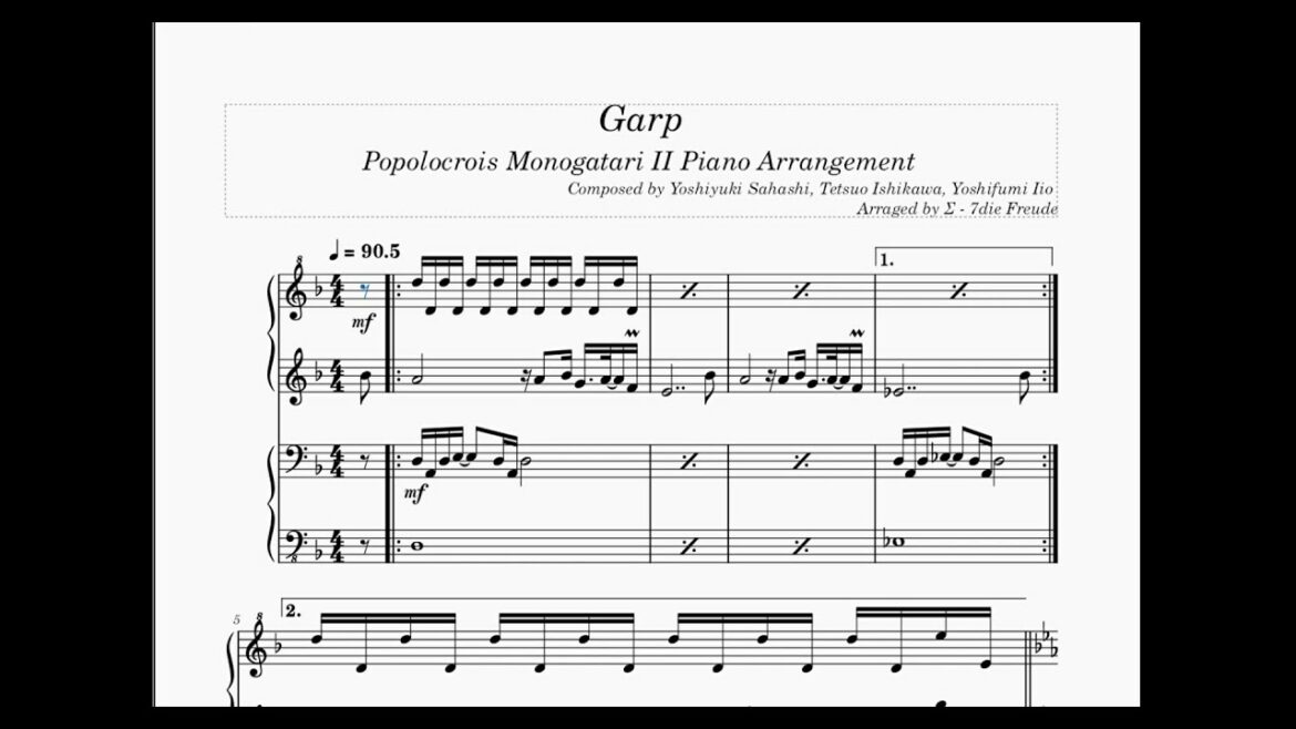 【ポポロクロイス物語II】 ガープ 【耳コピー&ピアノアレンジ】