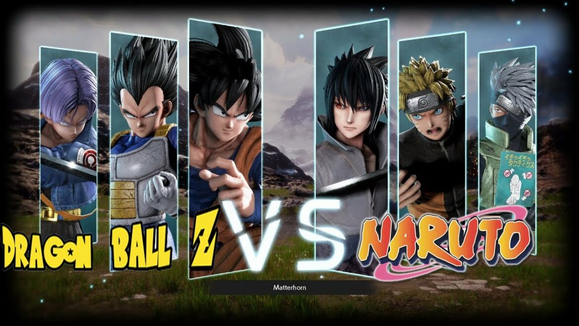 JUMP FORCE : Team Dragon Ball VS. Team Naruto (GOKU, VEGETA, TRUNKS  VS. NARUTO, SASUKE, KAKASHI)