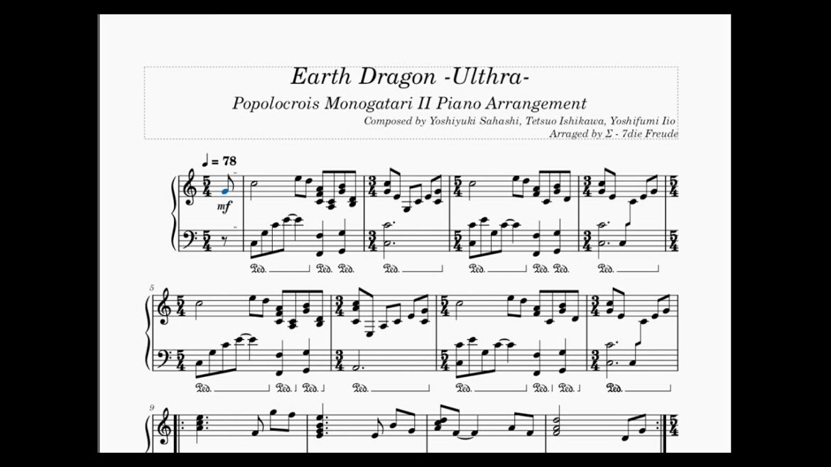 【ポポロクロイス物語II】 大地の竜 ウルスラ 【耳コピー&ピアノアレンジ】