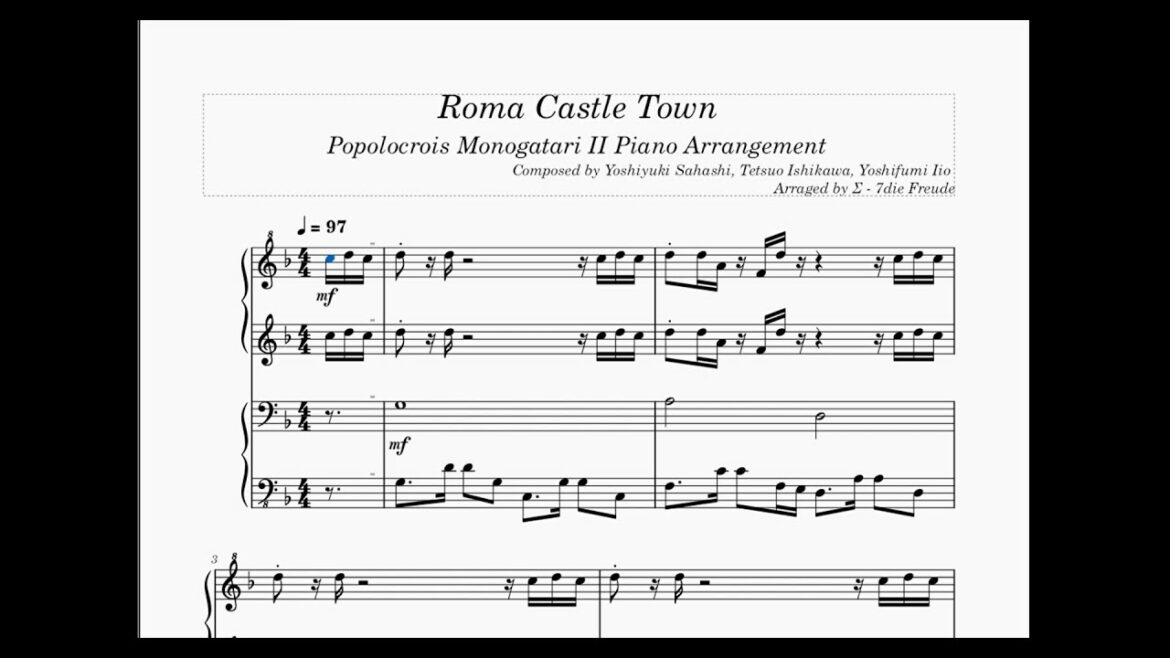 【ポポロクロイス物語II】 ロマーナ城下町 【耳コピー&ピアノアレンジ】