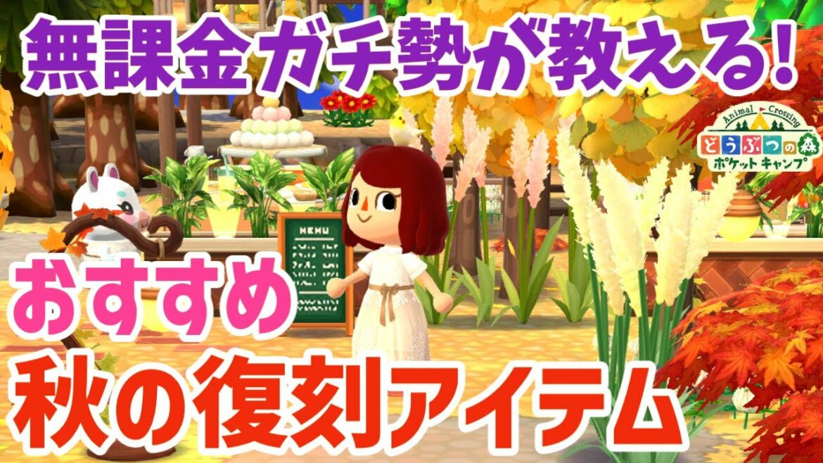 【ポケ森】過去のマイフォト付き!秋のオススメ復刻アイテムはコレ!【どうぶつの森ポケットキャンプ】 無課金