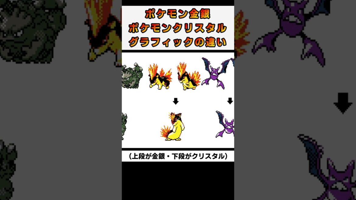 新たなグラフィックが描かれたポケモンたち【ポケモンクリスタル】#shorts