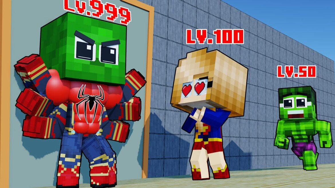 Monster School : The Avengers #4 – Team Spider-Man Baby Zombie Lv.0 – Lv.999 (Minecraft Animation)