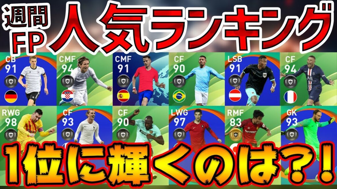 【最高】週間FP人気ランキング大発表!全11部門のトップ10を一気に紹介します!意外な選手のランクインも?!【ウイイレアプリ2020】