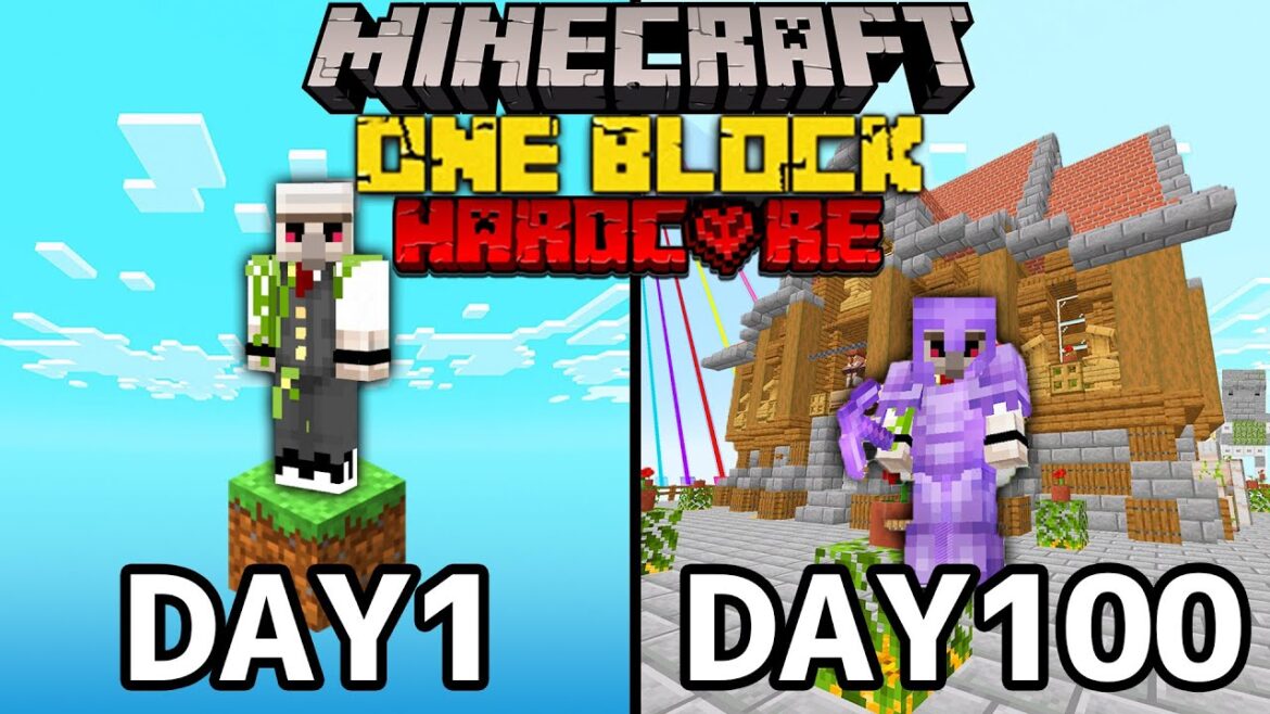 【マイクラ100days】1ブロックしかない世界で100日間ハードコアサバイバル生活をしてみた結果…!?【Minecraft】