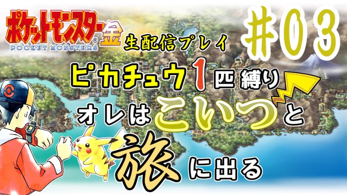 【3DS】(3)ポケモン金 ピカチュウ1匹縛りプレイ オレはこいつと旅に出る