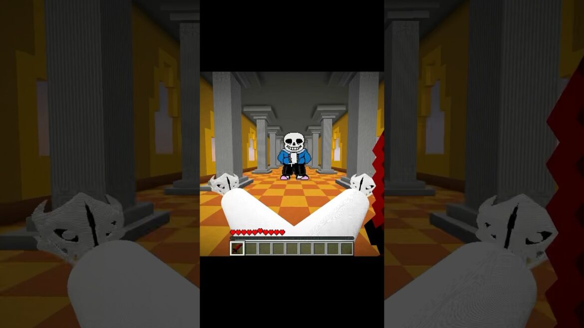 UNDERTALEサンズ戦をマイクラパルクールで再現してみた!💀💙 #shorts #マイクラ #マイクラパルクール