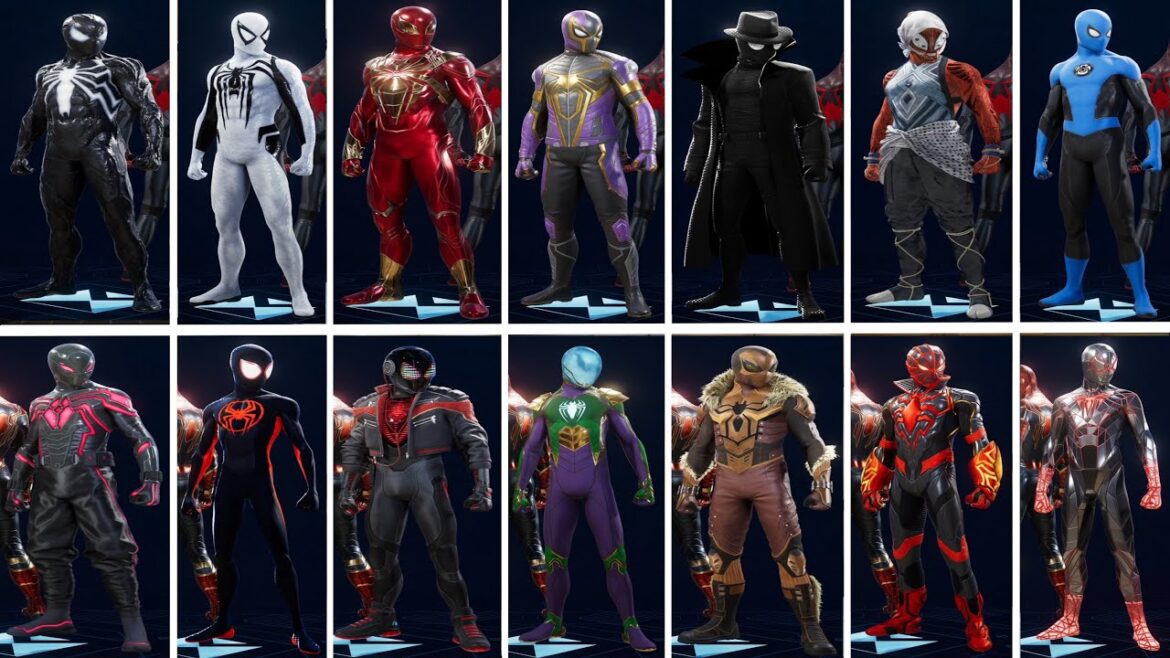 Marvel’s Spider-Man 2 – ALL Spider-Man Suits Showcase (PS5 4K 60FPS)