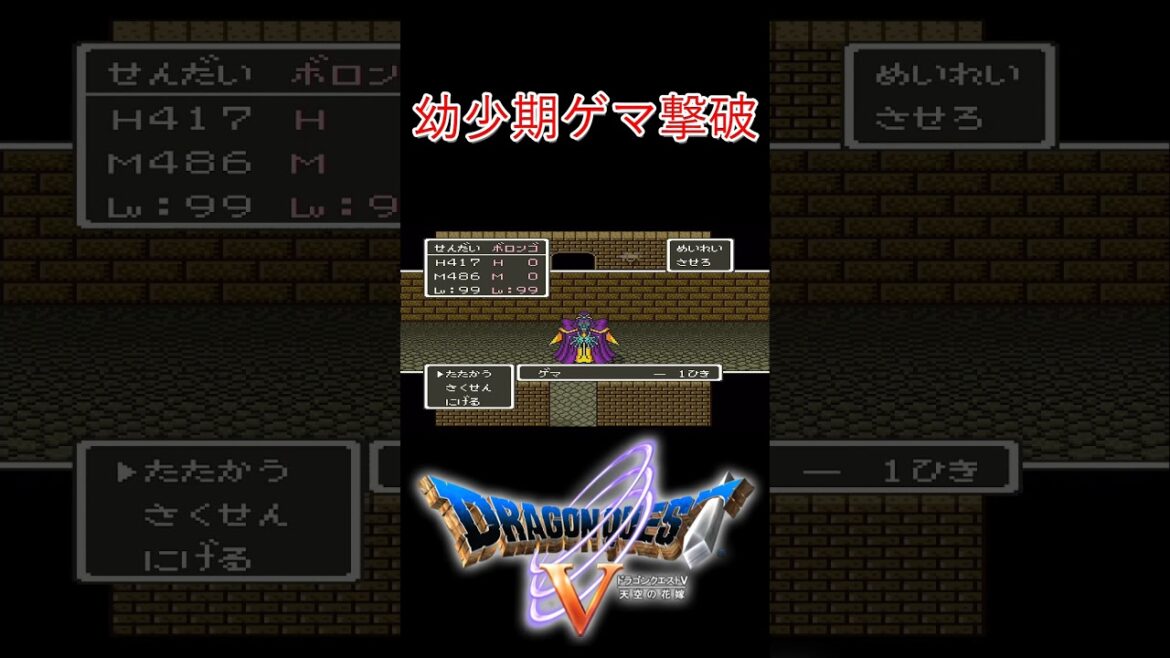 【SFC版】幼少期ゲマ撃破!【ドラゴンクエストⅤ天空の花嫁】