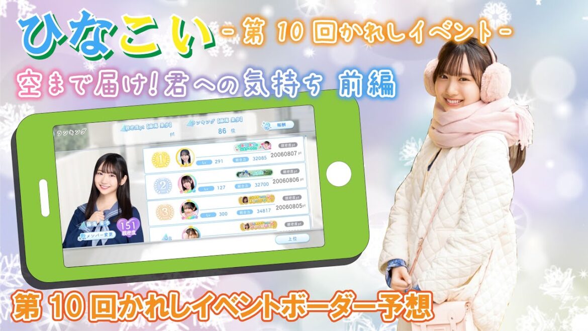 【ひなこい】リアイベに参加するためのボーダーはいくつ? 第10回かれイベのボーダー予想していきましょう!『空まで届け!君への気持ち 前編』第10回かれしイベント
