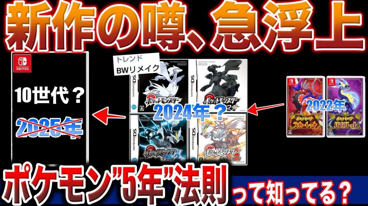 【リメイク/10世代】ポケモン”○5年は新作が出ない”?謎のトレンド入り『BW新作』と『10世代の発売時期』にまつわる噂など次回作の説を検証解説!【BWリメイク/藍の円盤/ポケモンデー】