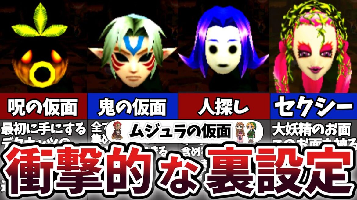 【ムジュラの仮面】9割が知らない!ムジュラの仮面・お面全24種類完全解説【ゼルダの伝説 】