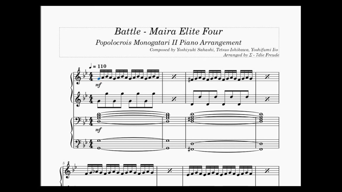 【ポポロクロイス物語II】 マイラ四天王戦 【耳コピー&ピアノアレンジ】