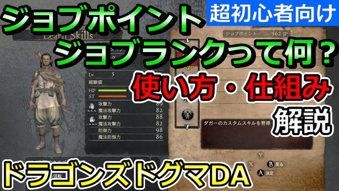 【ドラゴンズドグマ ダークアリズン初心者講座】ジョブポイントとジョブランクの使い方・仕組みを解説(DDDA)