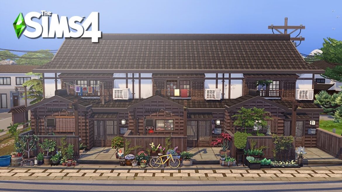 Japanese Tenement House | The Sims4 Stop Motion Build | NoCC |【シムズ4建築】