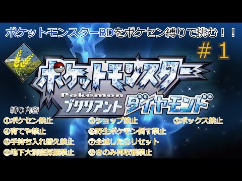 【ポケモンBD/ブリリアントダイアモンド】ポケセン縛りで挑む!!#1
