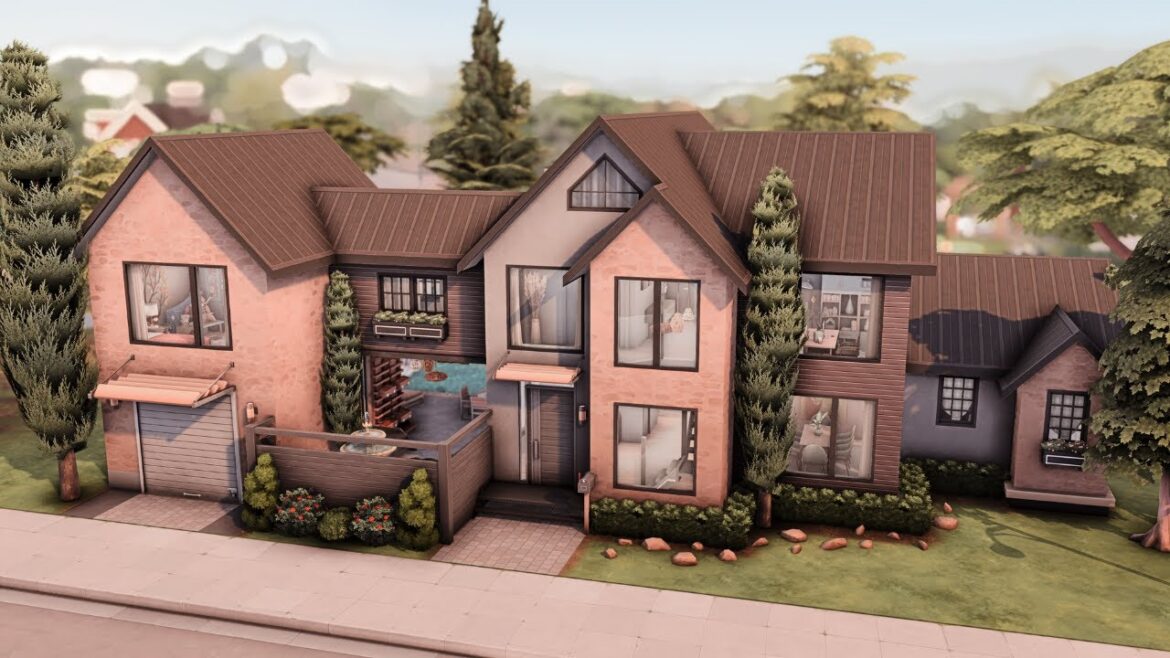 Modern Family Home 🏡 The Sims 4 Speed Build | No CC