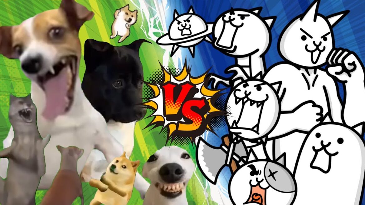 【にゃんこ大戦争】にゃんこ軍団 VS 犬ミーム軍団【アニメ】【猫ミーム】The battle cats VS Doge meme【Cat meme】