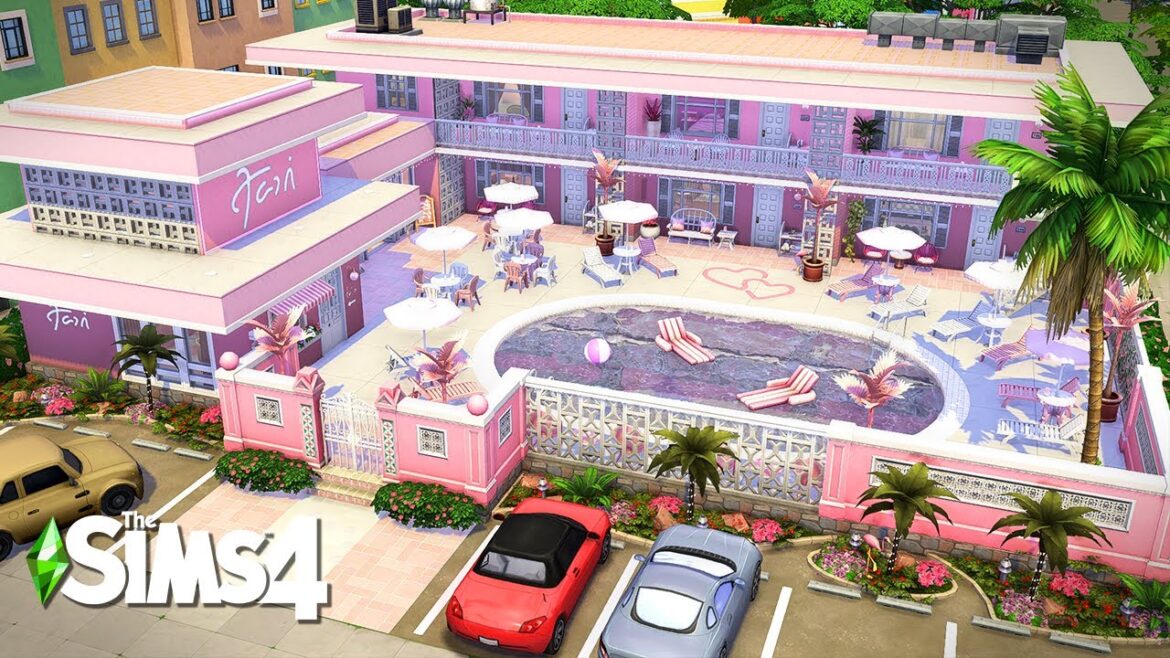 Pink Motel | The Sims4 Stop Motion Build | NoCC |【シムズ4建築】
