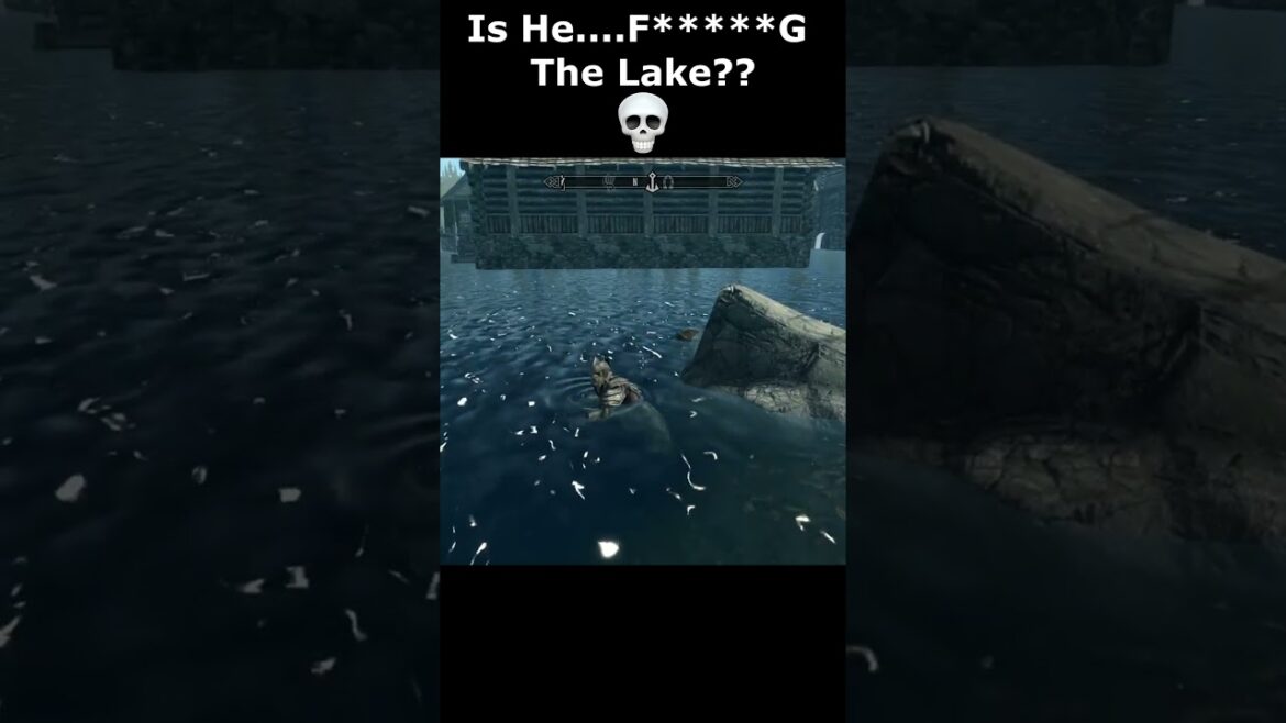 Is He….F*G The Lake?? ๐ #skyrim #skyrimanniversary #elderscrolls #shorts