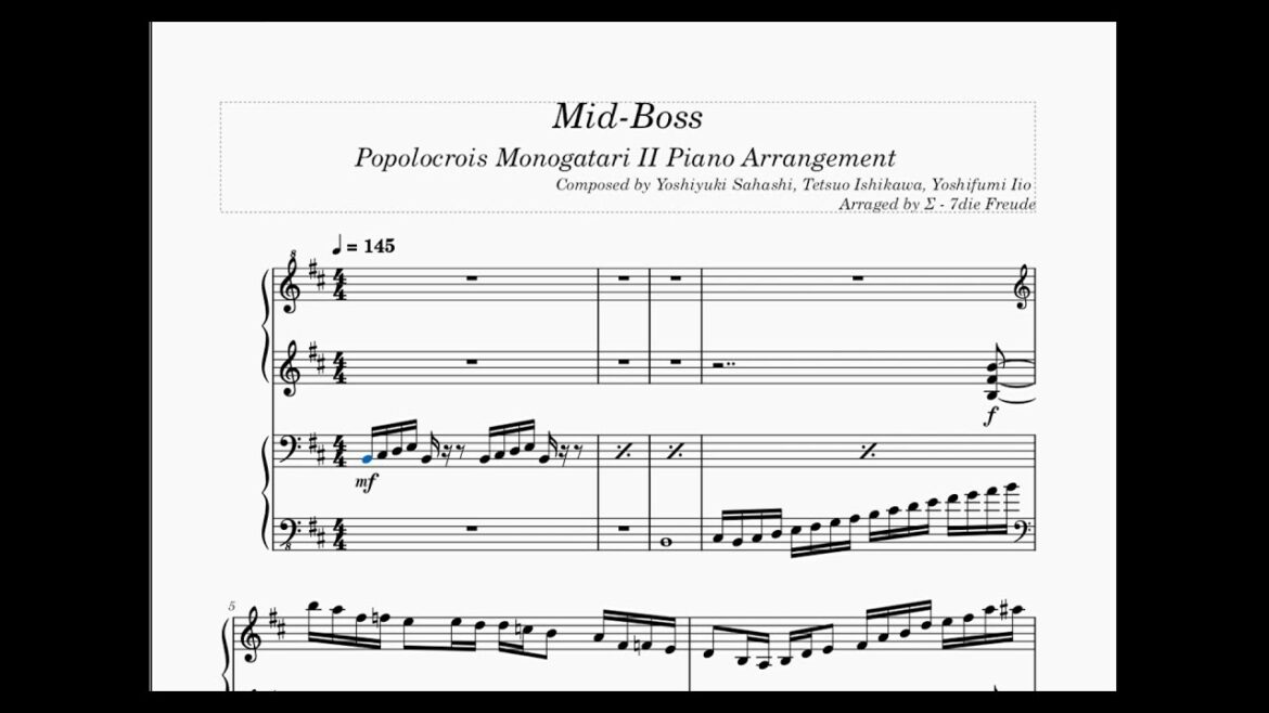 【ポポロクロイス物語II】 中ボス戦 【耳コピー&ピアノアレンジ】