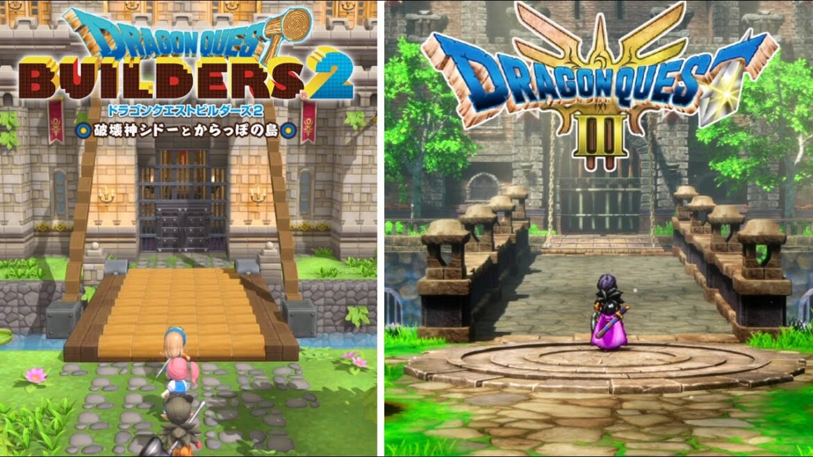 【ドラクエビルダーズ2】ビルダーズで作った街とリメイク版の街を比較してみた【ドラクエ3リメイク】