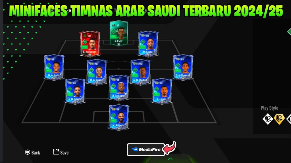 Minifaces Timnas Arab Saudi FIFA 16 New 2024 | MOD EAFC 25 Android Offline | Transfer & Kits 2024/25