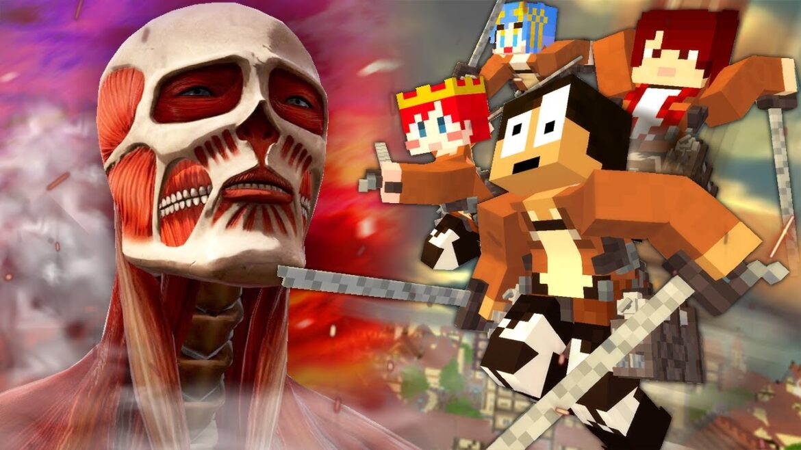 超大型巨人が街を破壊しに来た!?立体機動装置を使って巨人を駆逐しろ!『進撃の巨人鬼ごっこ』【まいくら・マインクラフト】