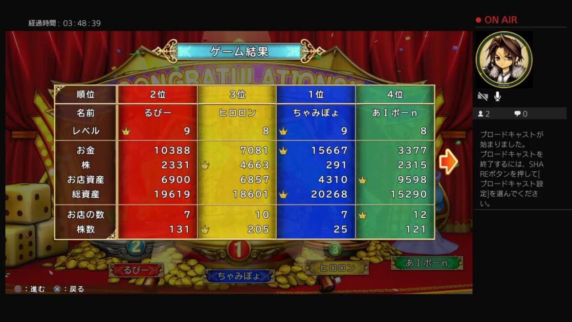 Live配信 過疎げー いただきストリートいたスト30thいたすと!FF、DQ 再生リストに勝利リスト分け