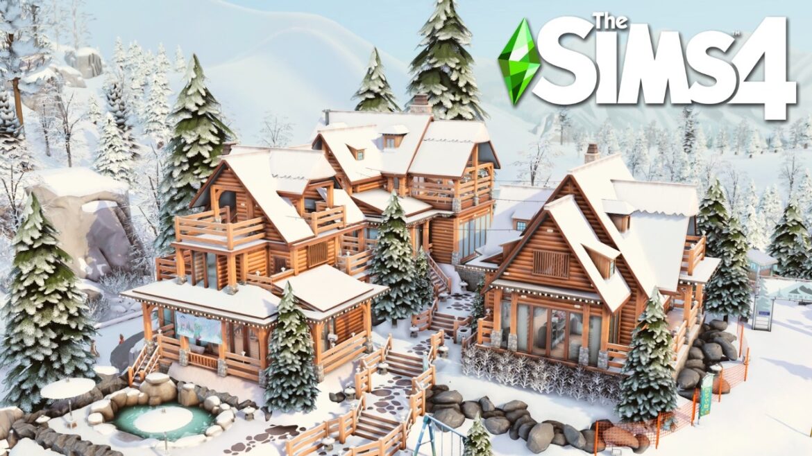 Winter Ski Resort || The Sims 4 Speed Build Video (no CC)