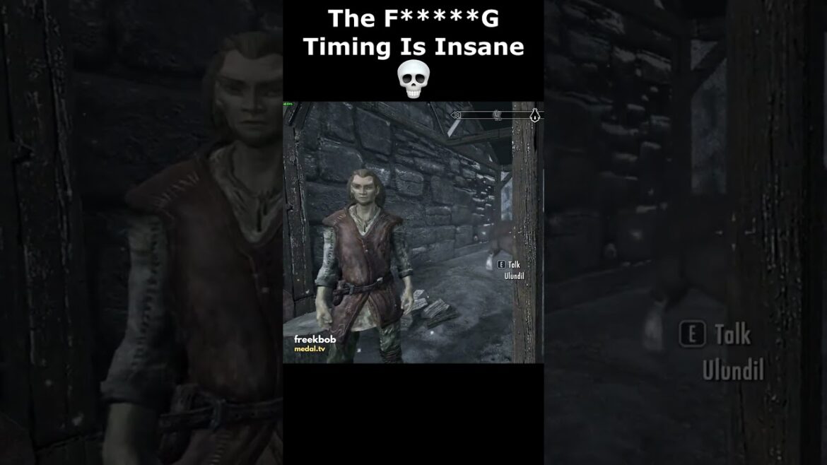 The F*G Timing Is Insane ๐ #skyrim #skyrimanniversary #elderscrolls #shorts