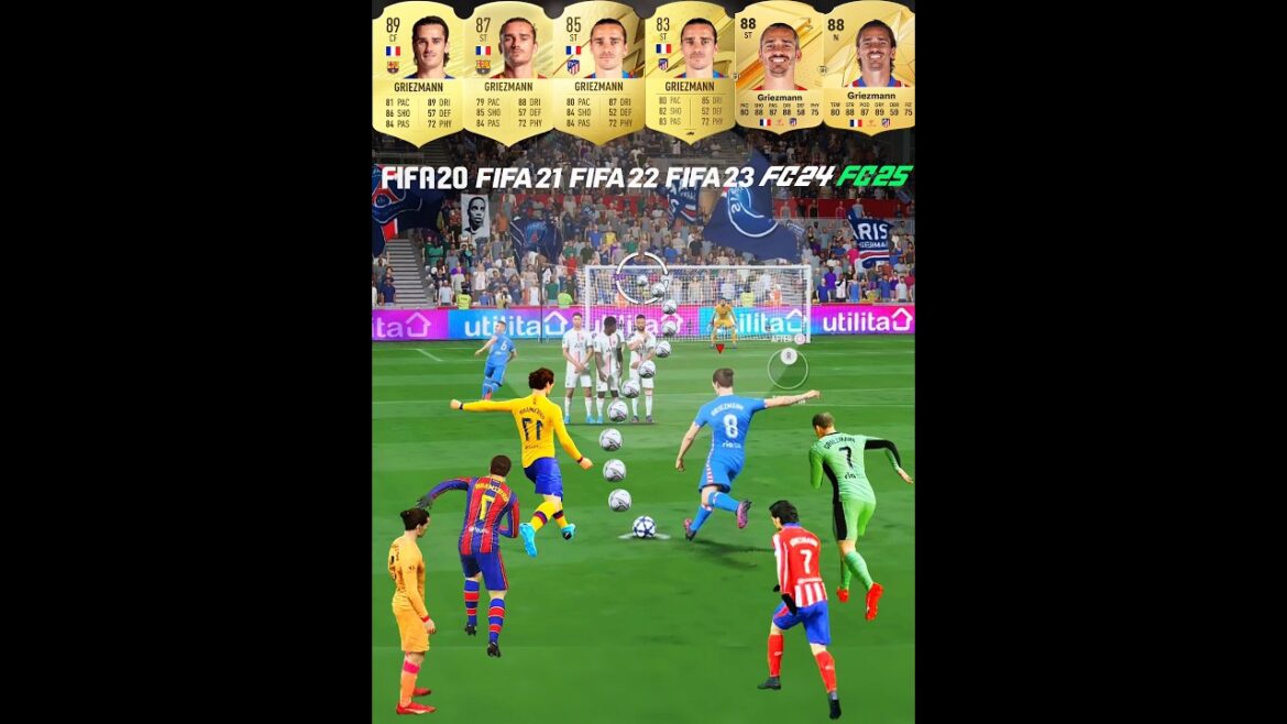 Griezmann Free Kicks Evolution From FIFA 20 To FC 25 #eafc25 #freekick #antoinegriezmann