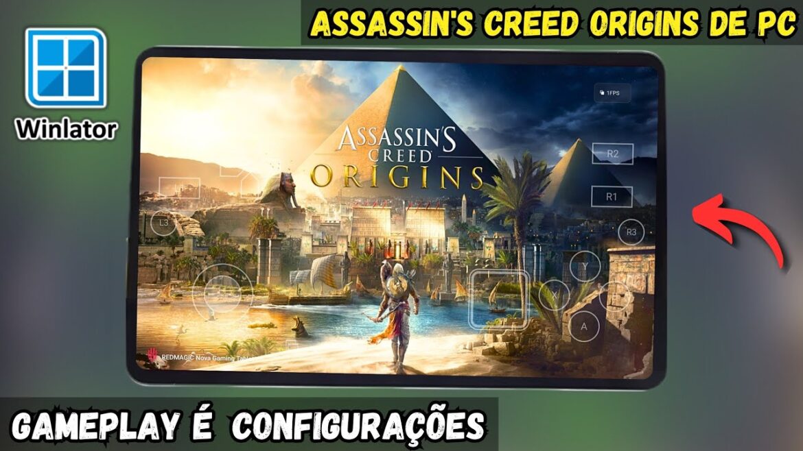 ASSASSIN’S CREED ORIGINS DE PC NO ANDROID A 30 FPS! GAMEPLAY WINLATOR EMULATOR 7.1.5 Amod 1