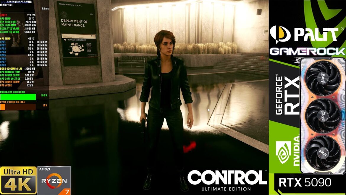 Control Ultimate Edition, Ultra Ray Tracing Update, DLSS 4, 4K | RTX 5090 | 9800X3D 5.6GHz