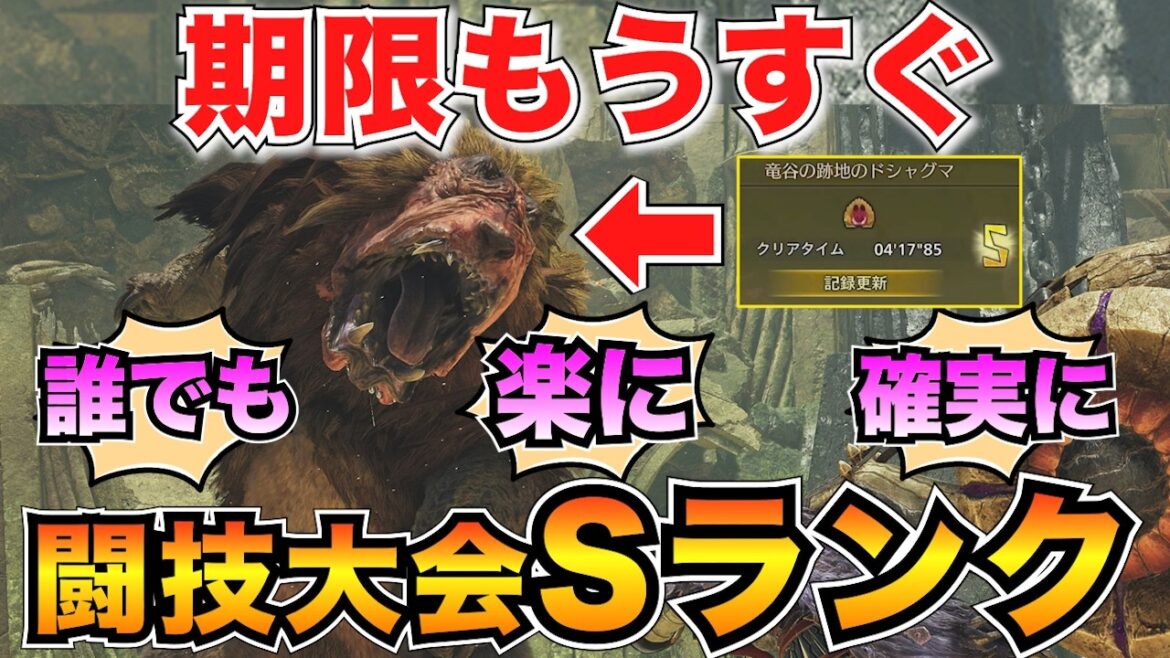 【諦めないで】闘技大会チャレンジ ドシャグマ攻略!下手でもSランク(5分以内)クリアできる方法を紹介/チャームGET【モンハンワイルズ】 【諦めないで】闘技大会チャレンジ ドシャグマ攻略!下手でもSランク(5分以内)クリアできる方法を紹介/チャームGET【モンハンワイルズ】