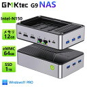 【25%OFFクーポン】GMKtec NAS Intel Twin Lake-N150 3.6GHz 【12GB+64GBEMMC+1TB】 mini pc NAS LPDDR5 12GB SSD 1TB 4K三画面対応 WIFI6 2.5GLAN*2 静音冷却設計 デュアルOS対応（Windows 11 Pro & Ubuntu）Intel 150 NucBox G9 インテル BT5.2 HDMI ミニpc